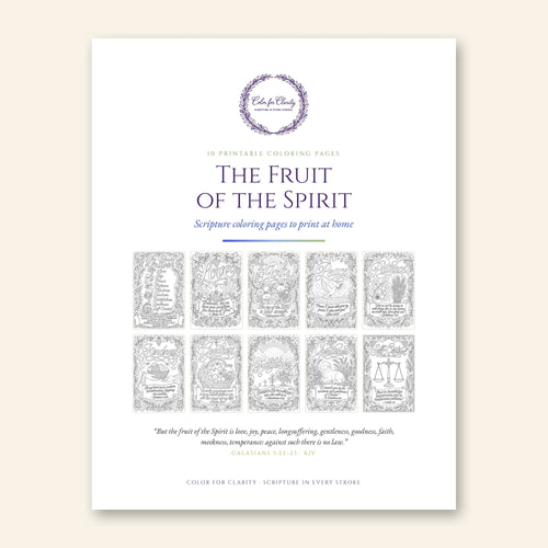 Fruit of the Spirit printable coloring pages cover with all ten page previews