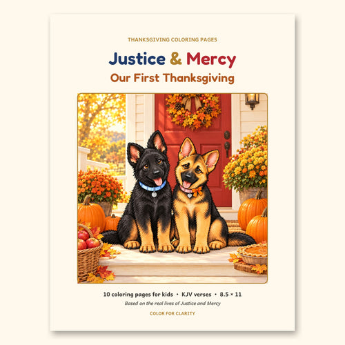 Justice and Mercy's First Thanksgiving coloring pages cover